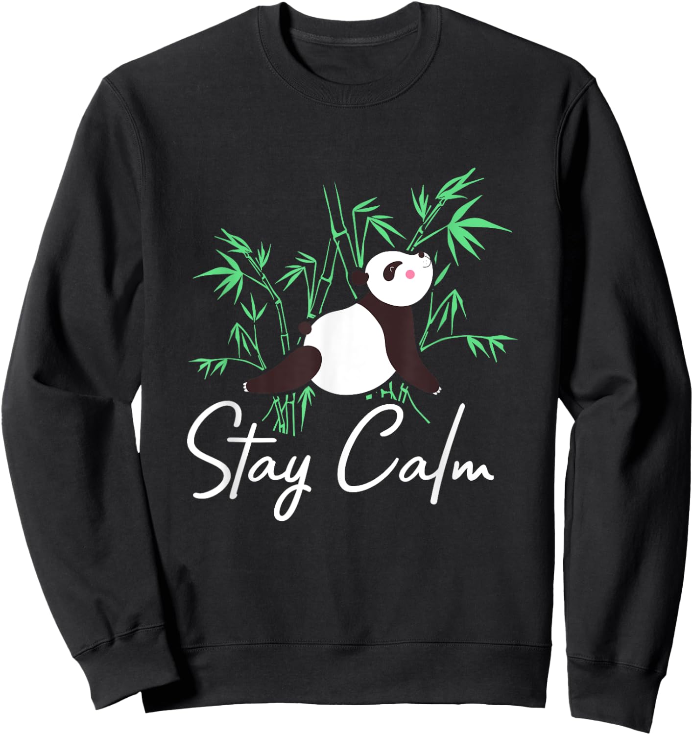 Stay Calm Panda Yoga - Panda Bear Outfit Panda Lover Gift Sweatshirt - Sweatshirt | Black