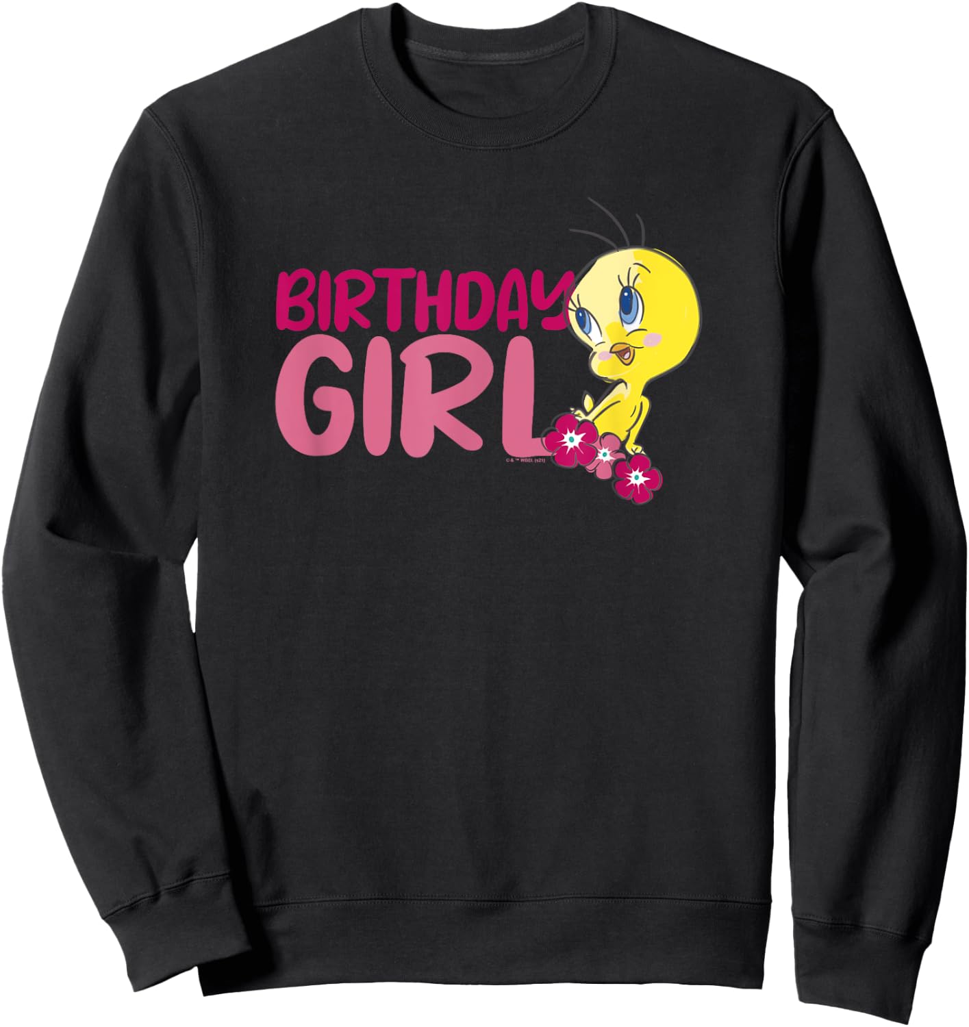 Looney Tunes Tweety Floral Birthday Girl Sweatshirt - Sweatshirt | Black