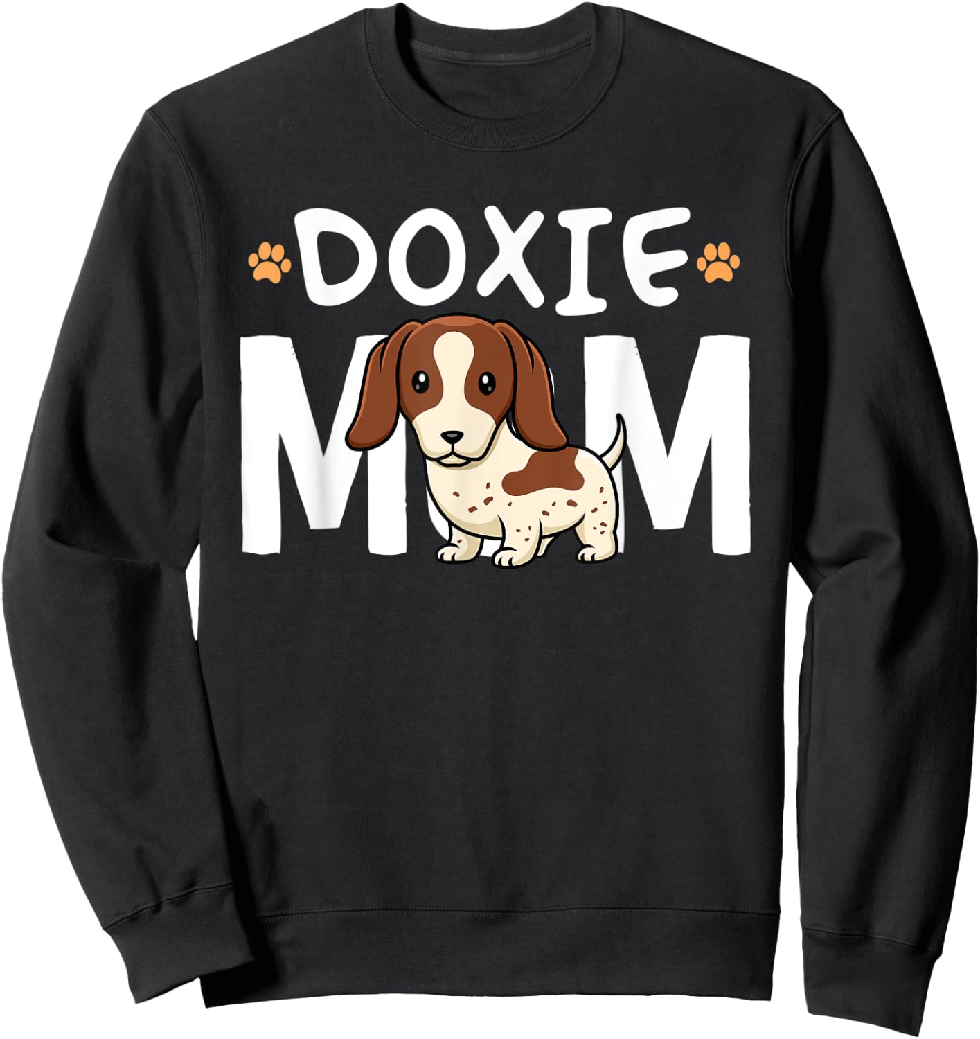 Piebald Dachshund Mom Shirt Doxie Mama Dog Lover Women Kids Sweatshirt - Sweatshirt | Black