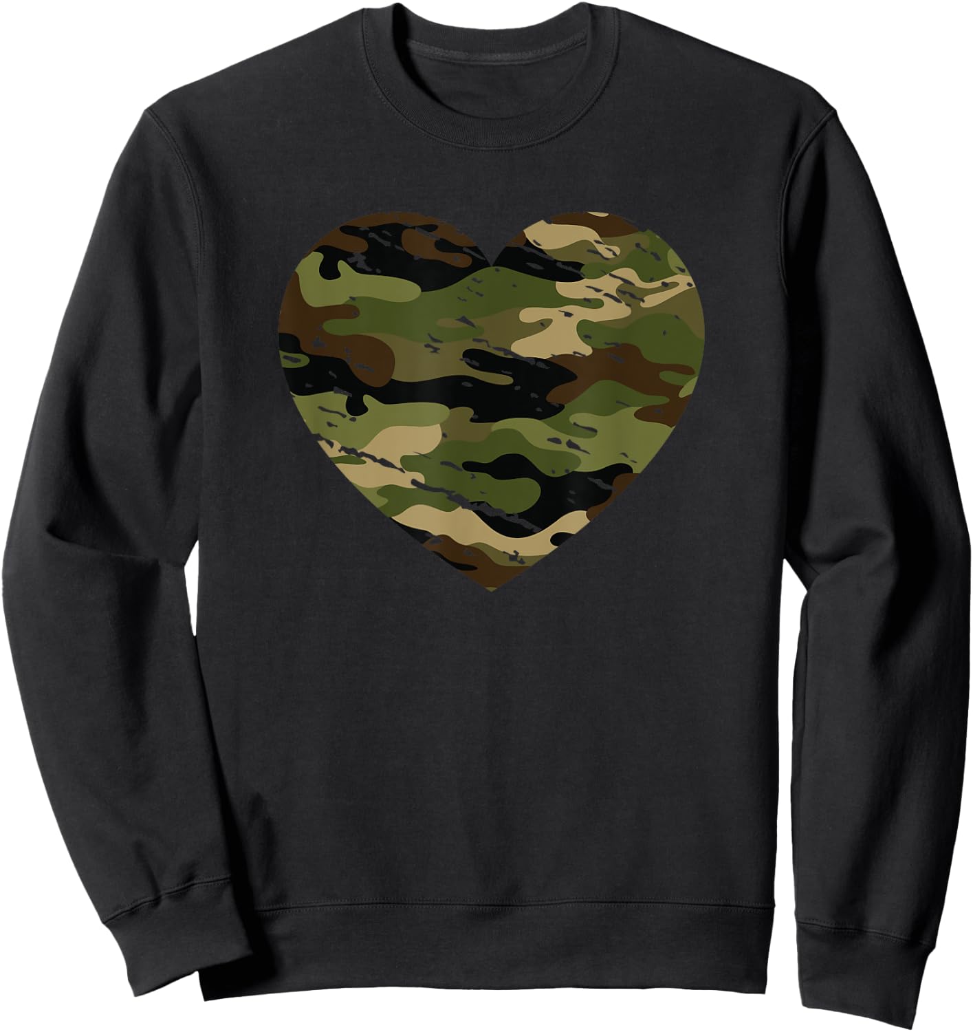 SqueakyRicardo Camouflage Tan Green Brown Black Camo Aesthetic Sweatshirt - Sweatshirt | Black