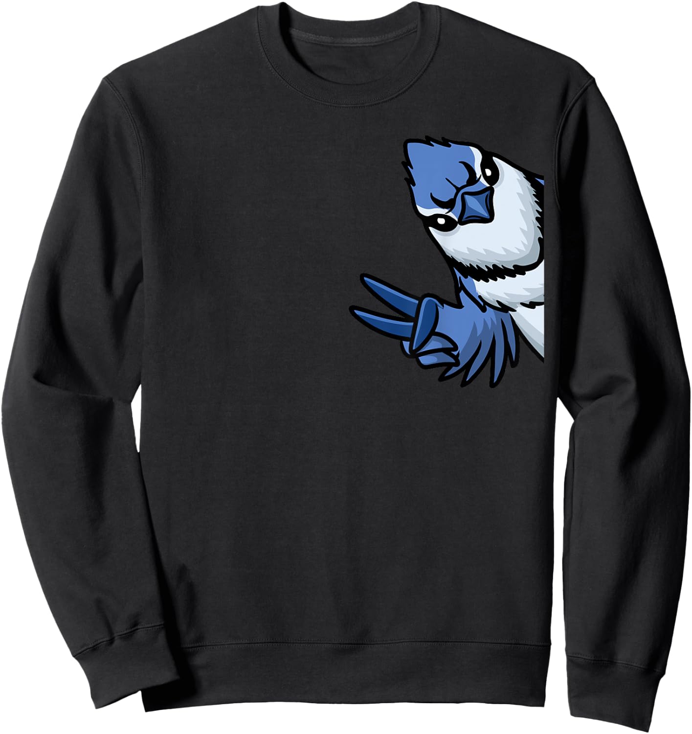 Blue Jay Bird Cyanocitta Cristata From Side Sweatshirt - Sweatshirt | Black