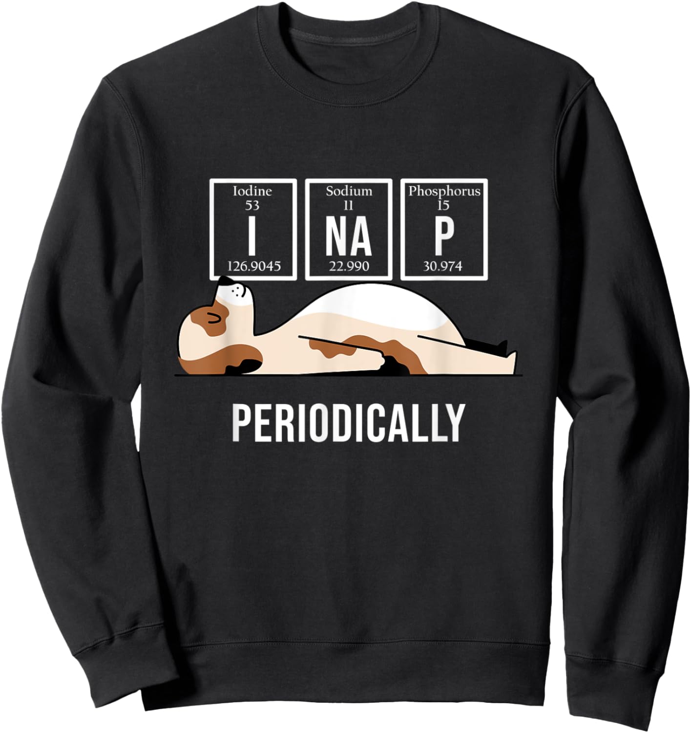 I Nap Periodically Sleepy Animal Lazy Dog Funny Chemistry Men Women Sweatshirt - Sweatshirt | Black
