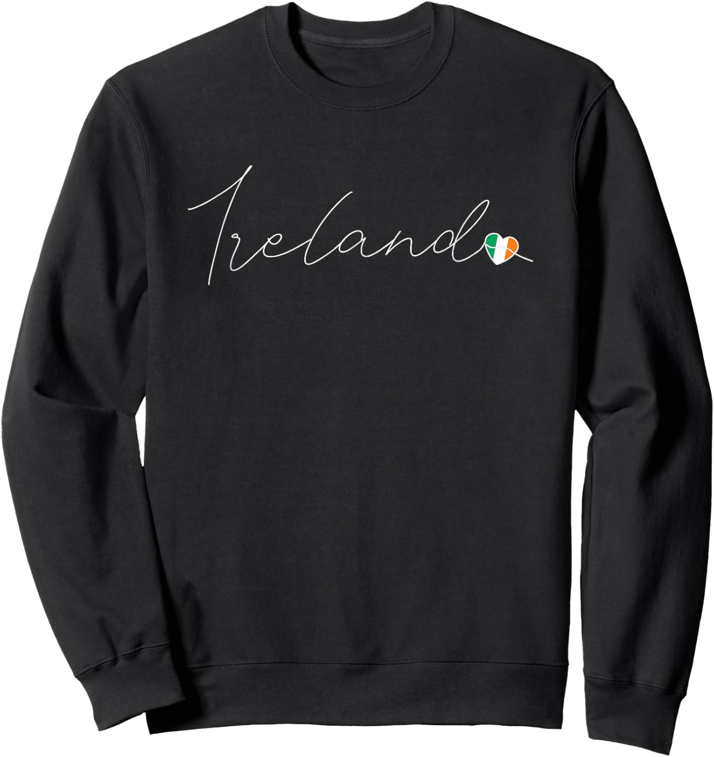 Éire Simple Love Irish Flag Heart on Ireland Sweatshirt - Sweatshirt | Black