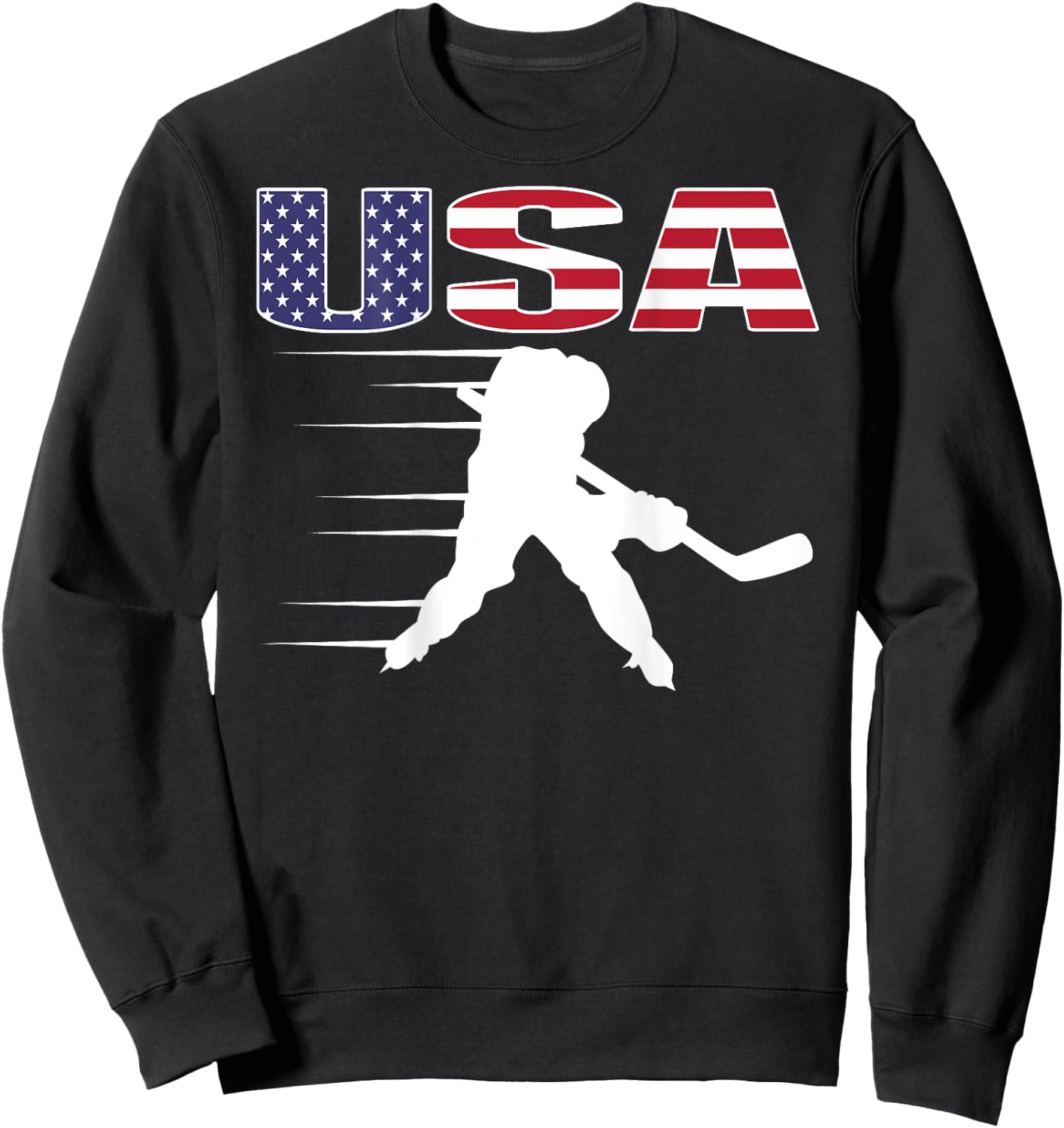 America Ice Hockey Lovers Jersey - USA Flag Hockey Team Fans Women Kids Men Sweatshirt - Sweatshirt | Black