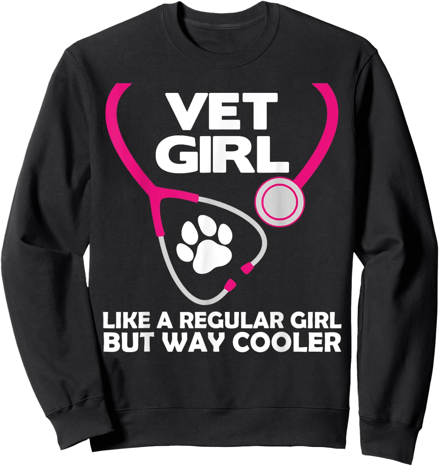 Funny Veterinary Technician Women Girls Female Vet Assistant Sweatshirt - Sweatshirt | Black