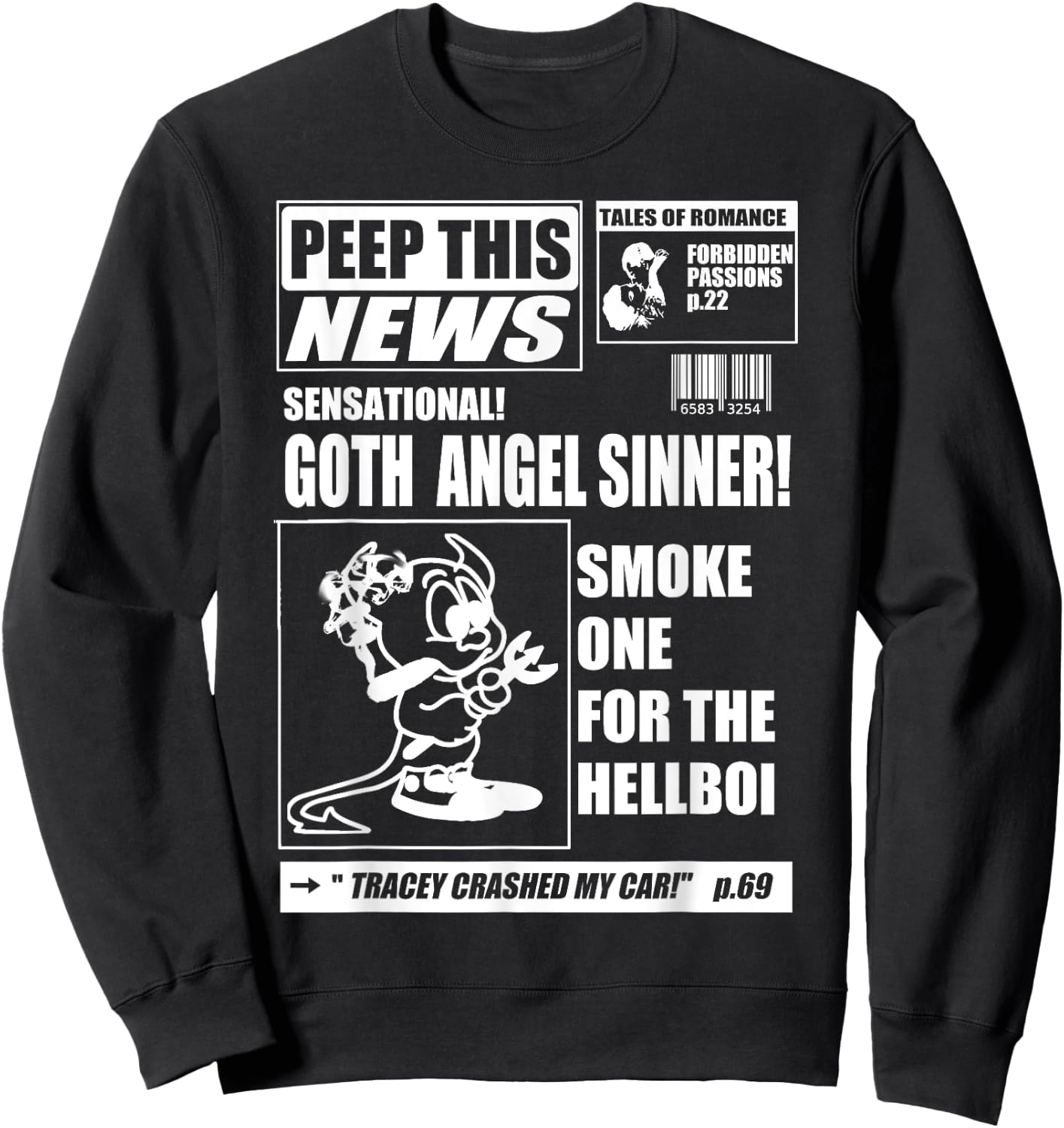 Emo PEEP News - Lil Goth Boi - Rap Hip Hop Sweatshirt - Sweatshirt | Black
