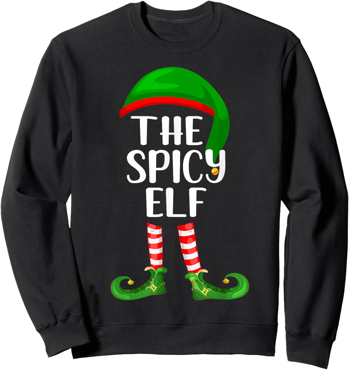 Matching Family Group Christmas The Spicy Elf Sweatshirt - Sweatshirt | Black