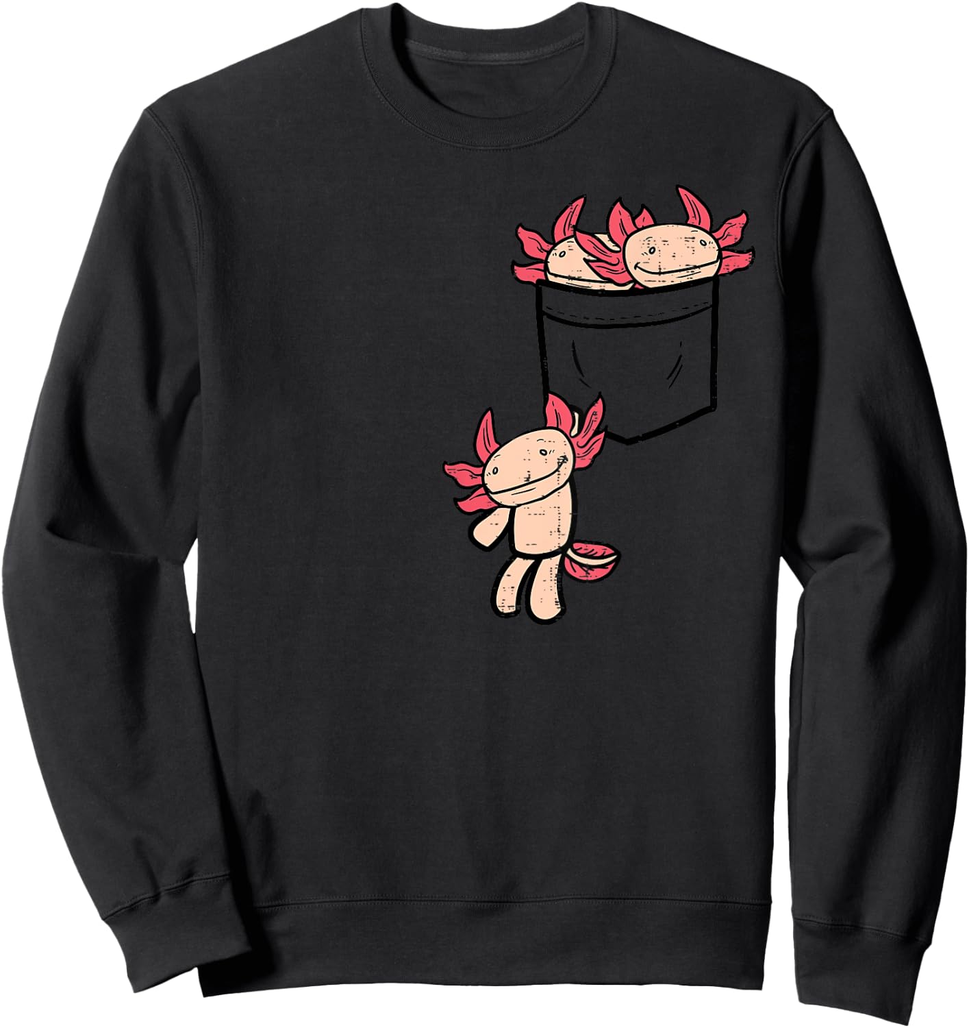 Pocket Axolotls Cute Salamander Pet Owner Men Women Kids Sweatshirt - Sweatshirt | Black