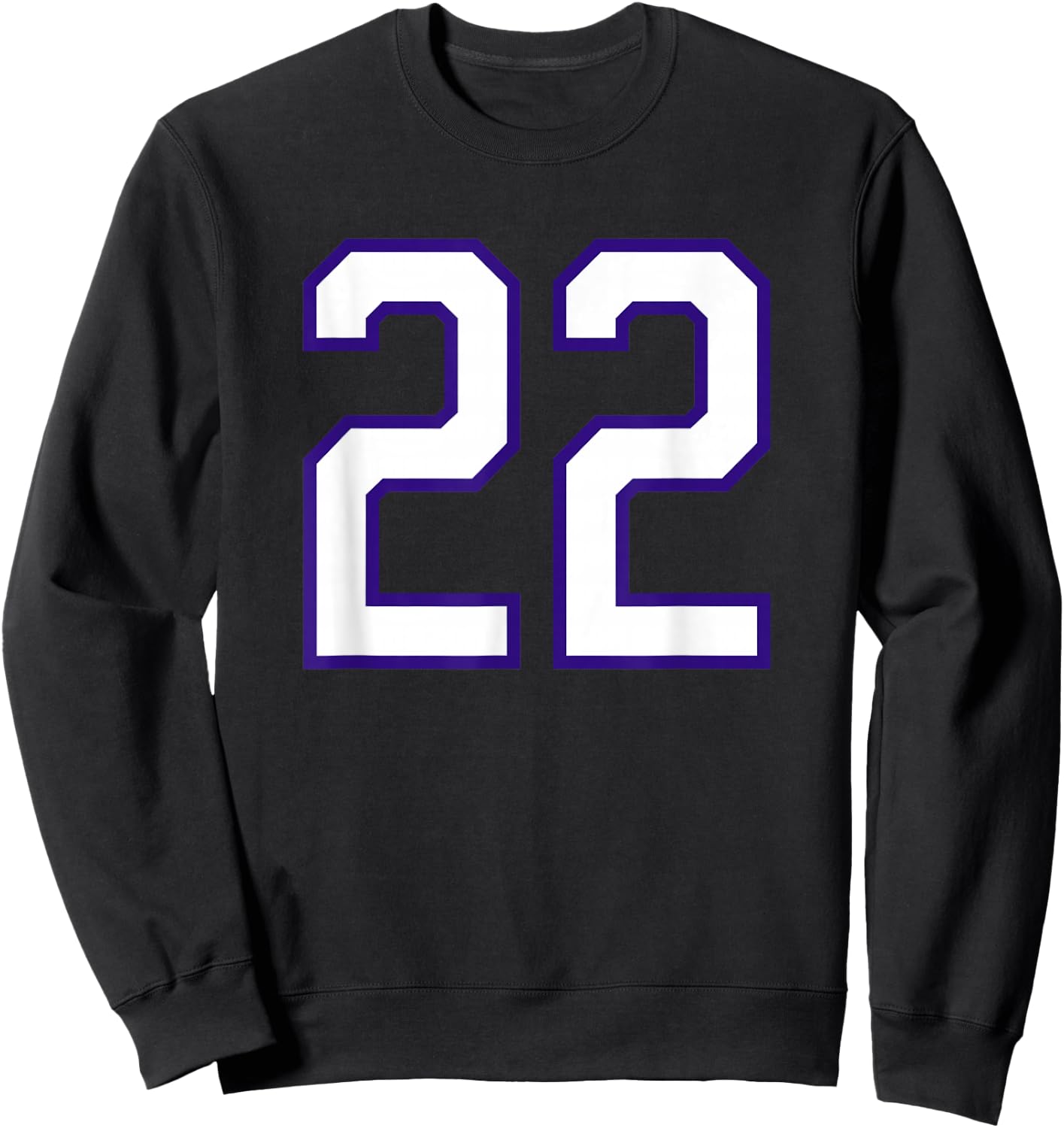 White Purple Sports Team Number #22 Sweatshirt - Sweatshirt | Black