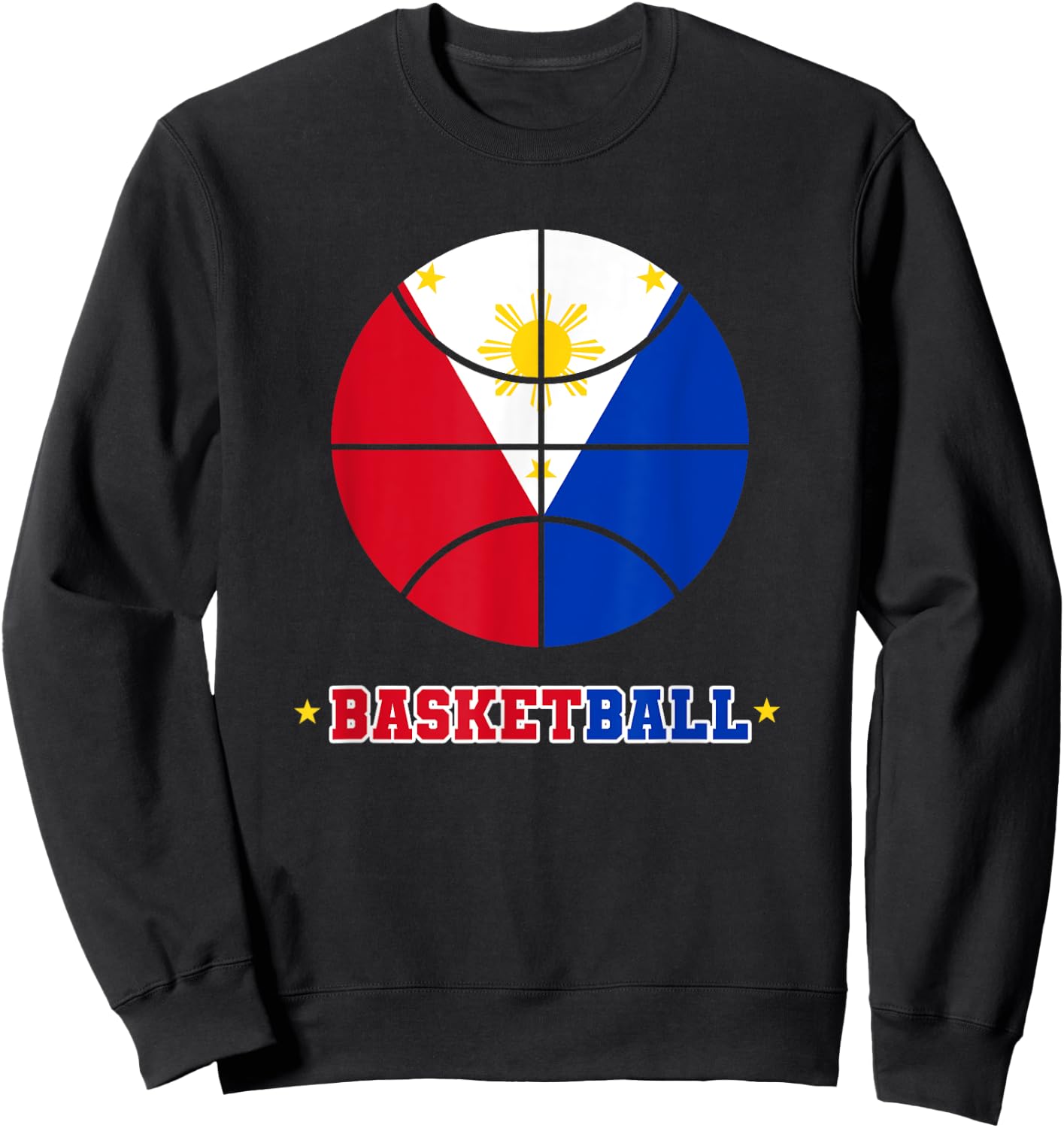 Philippines Filipino Sport Basketball Basket Ball Proud Flag Sweatshirt - Sweatshirt | Black