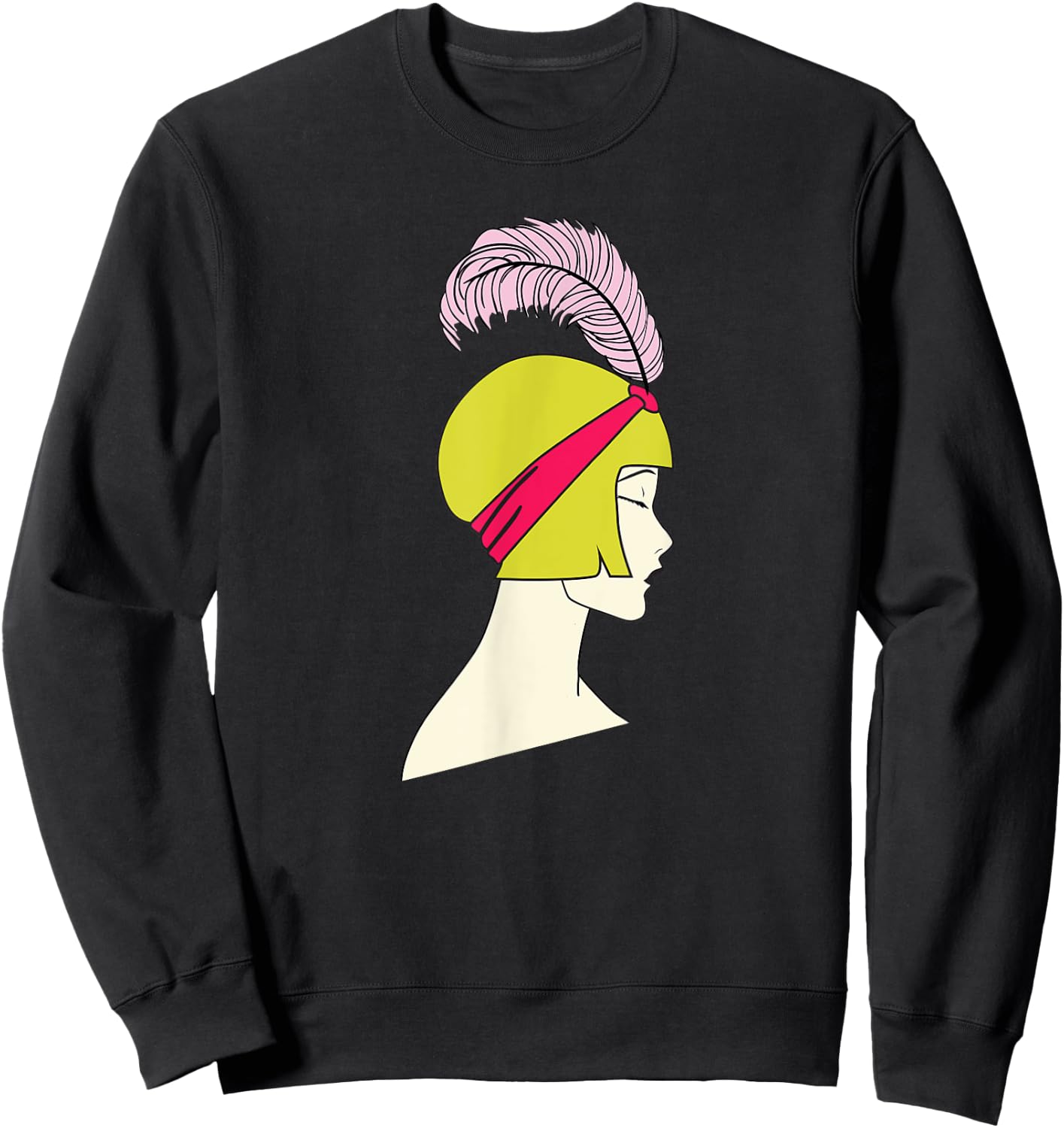 Flapper - Art Deco Girl Artsy Roaring Twenties Sweatshirt - Sweatshirt | Black