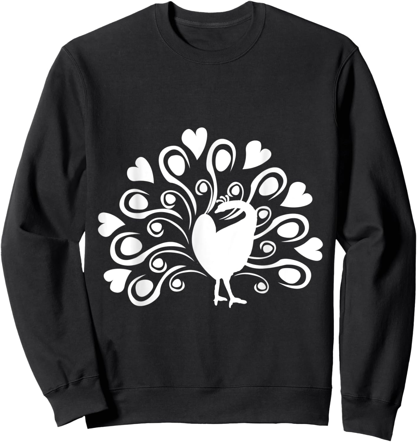 Peacock Butterfly With Heart Plumage Bird Lover Bird Sweatshirt - Sweatshirt | Black