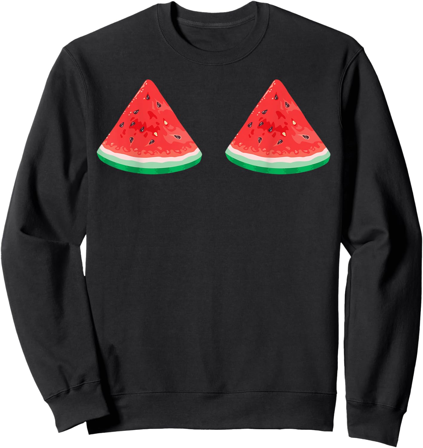 Watermelon Boobs Shirt | Cool Sexy Fruit Juice Lovers Gift Sweatshirt - Sweatshirt | Black