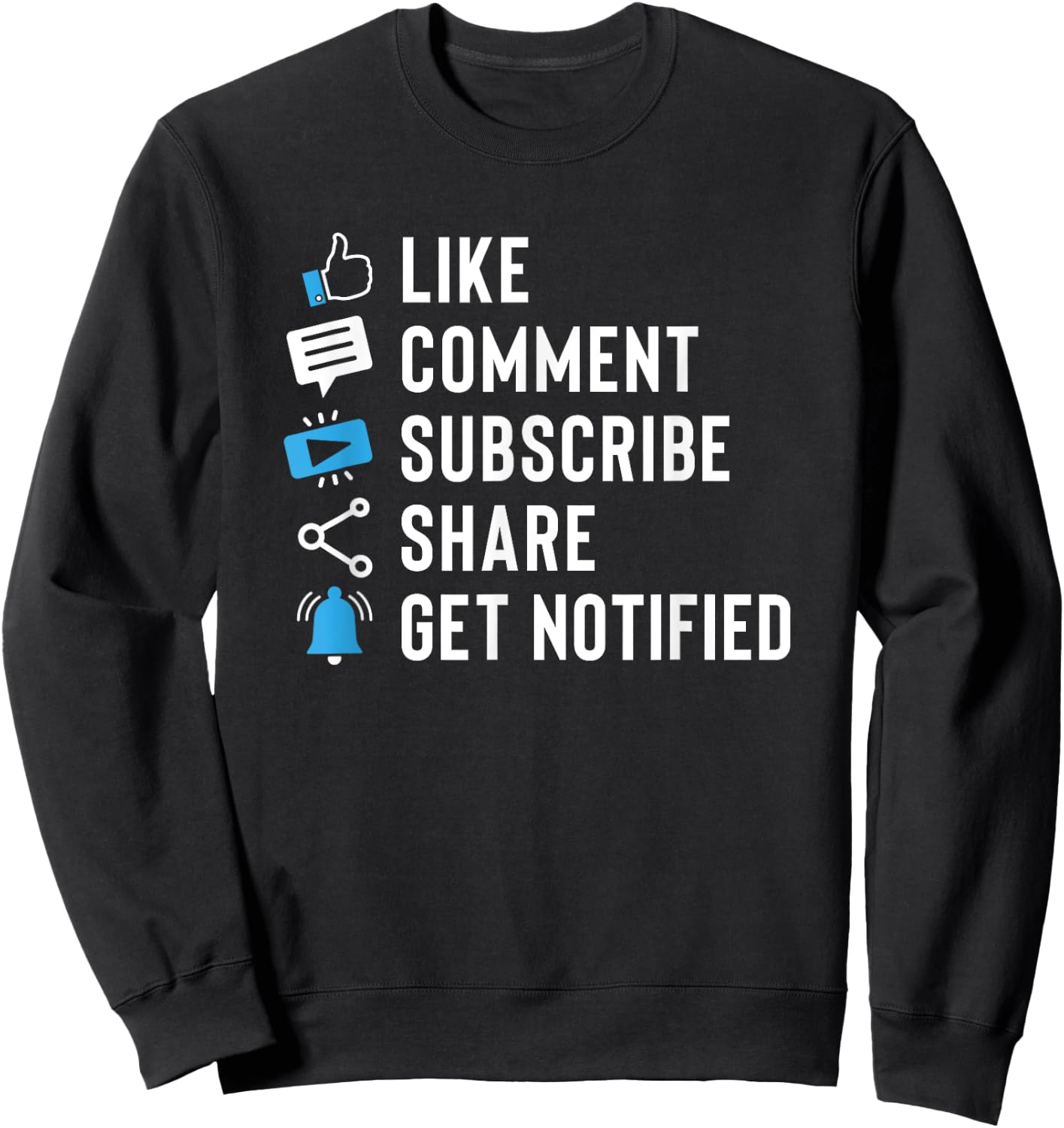 Like Comment Subscribe Share Vlogging Blog Traveler Blogger Sweatshirt - Sweatshirt | Black