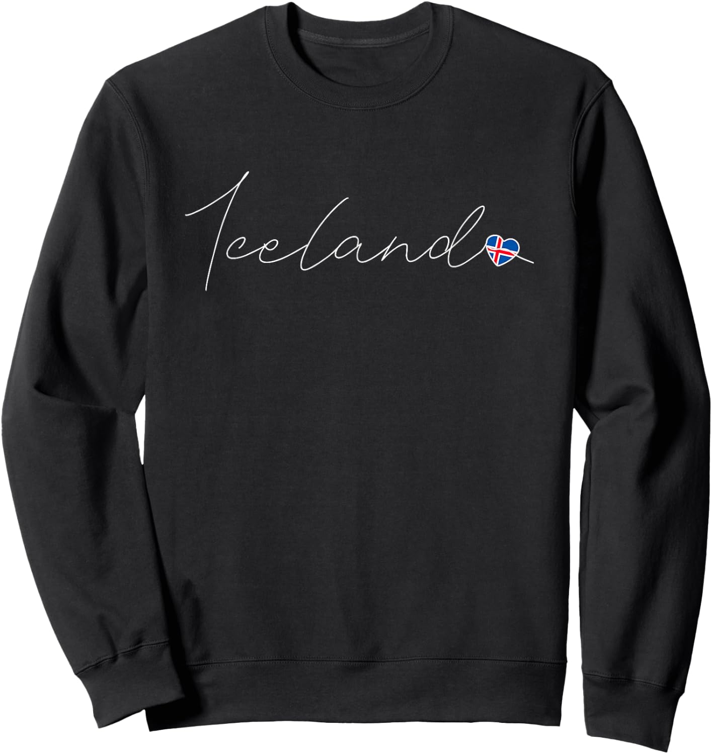Ísland Simple Love Icelandic Flag Heart on Iceland Sweatshirt - Sweatshirt | Black