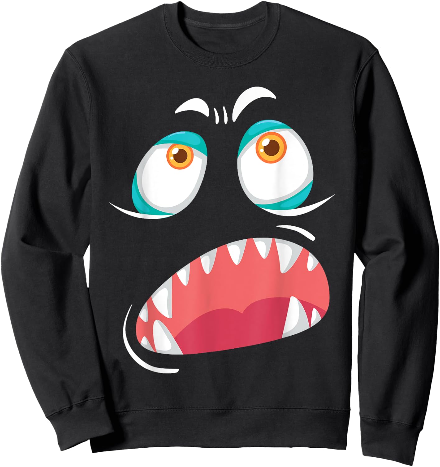 Monster Face Lazy DIY Halloween Costume Cute Creeps Sweatshirt - Sweatshirt | Black