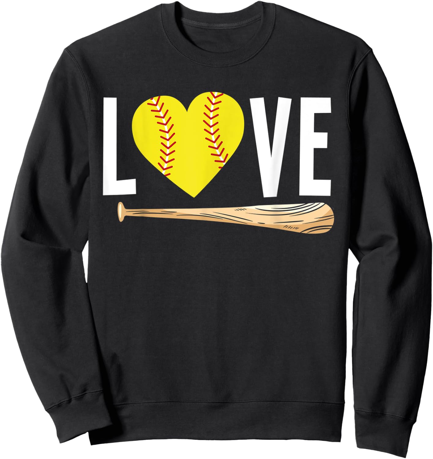 Love Softball Player Girls Teens Funny Softball Sweatshirt - Sweatshirt | Black