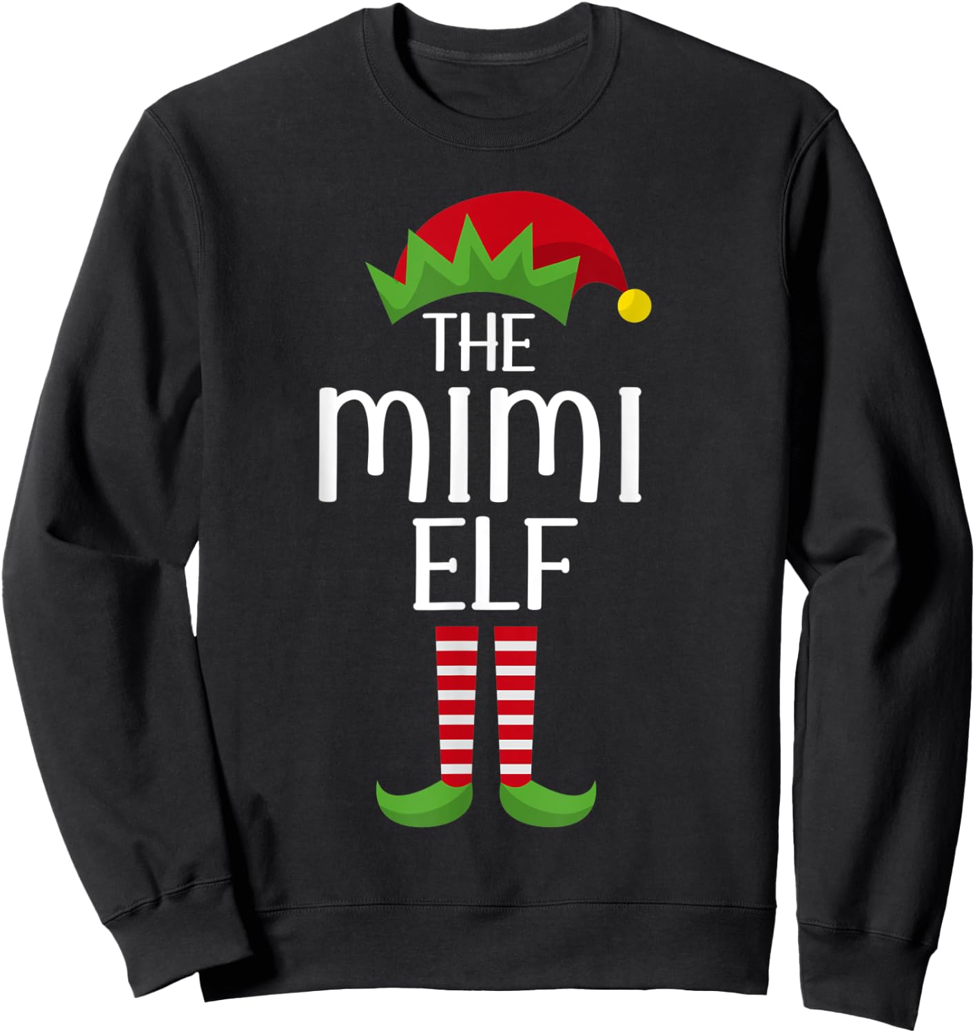Elf Group Matching Family Christmas Costume The Mimi Elf Sweatshirt - Sweatshirt | Black