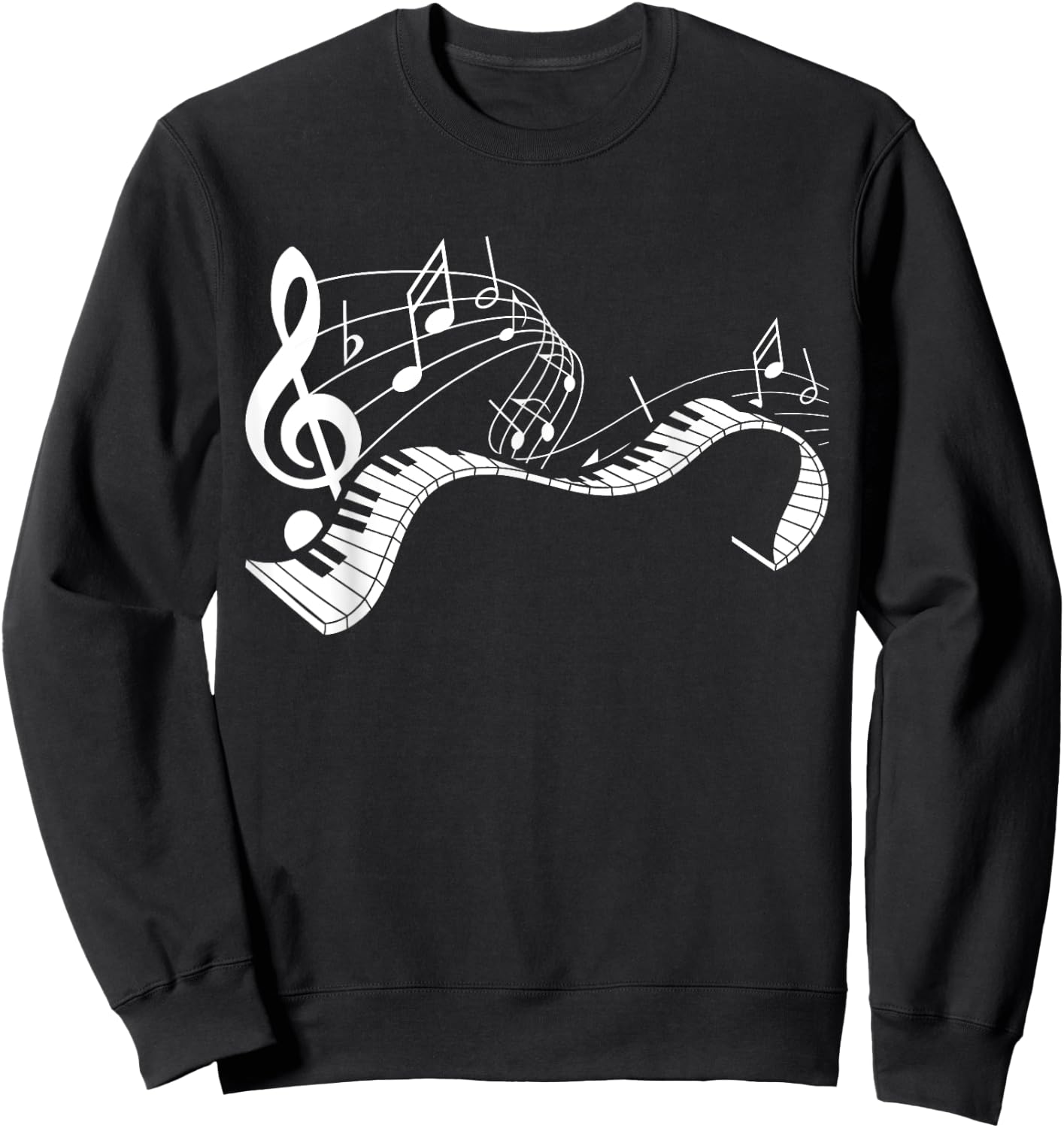 Music Notes Keyboard Pianist Classical Musician Piano Sweatshirt - Sweatshirt | Black