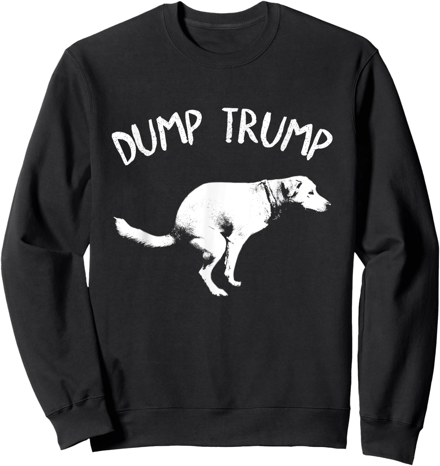 Dump Trump Dog Pooping Sweatshirt - Sweatshirt | Black