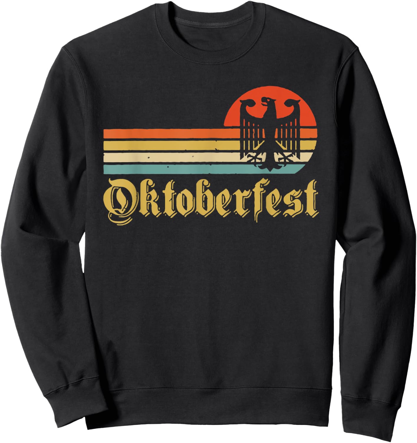 Vintage Oktoberfest Men Women German Flag Beer Drinking Sweatshirt - Sweatshirt | Black