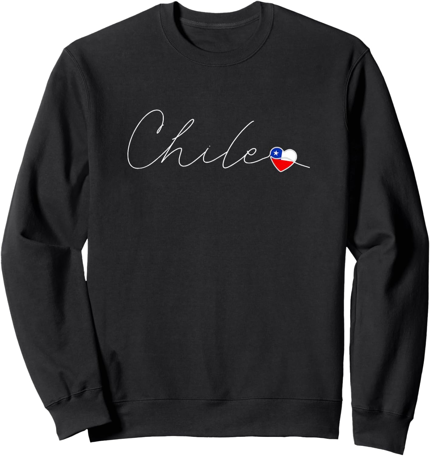 Chile Love Chilean Flag and Heart on Chile Sweatshirt - Sweatshirt | Black