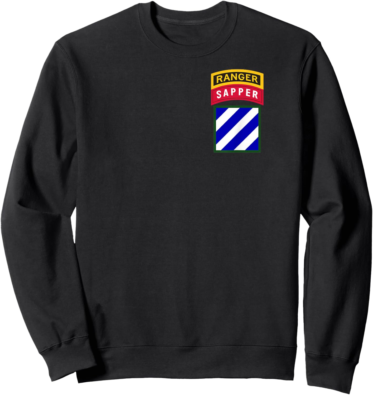 3rd Infantry Division Patch - 3rd ID Ranger and Sapper Tab Sweatshirt - Sweatshirt | Black