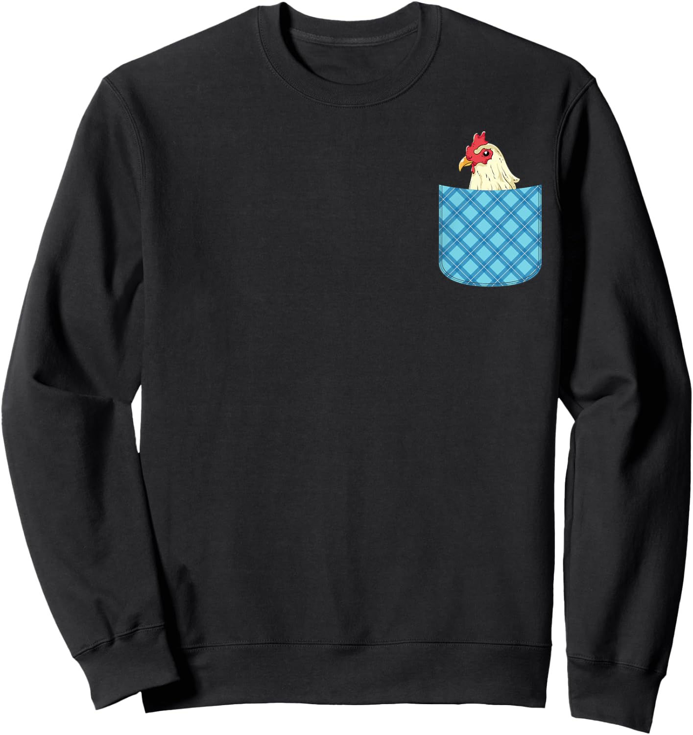 Poultry Farmer Farm Animal Farming Cute Pocket Chicken Sweatshirt - Sweatshirt | Black