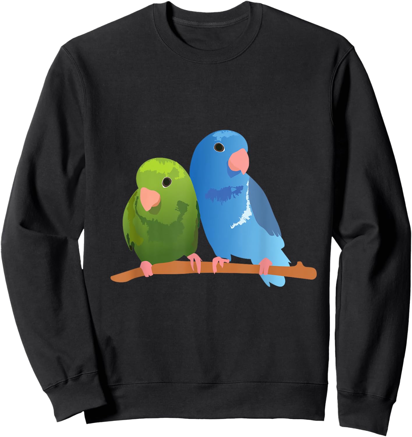 Cute Cuddling Parrotlet Shirt - Parrotlet Sweatshirt - Sweatshirt | Black