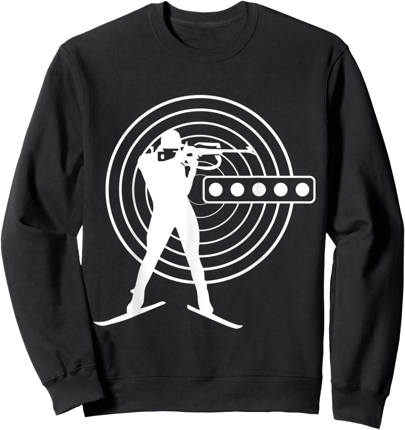 Biathlon Ski Skier Winter Sports Cross-Country Ski Loipe Sweatshirt - Sweatshirt | Black