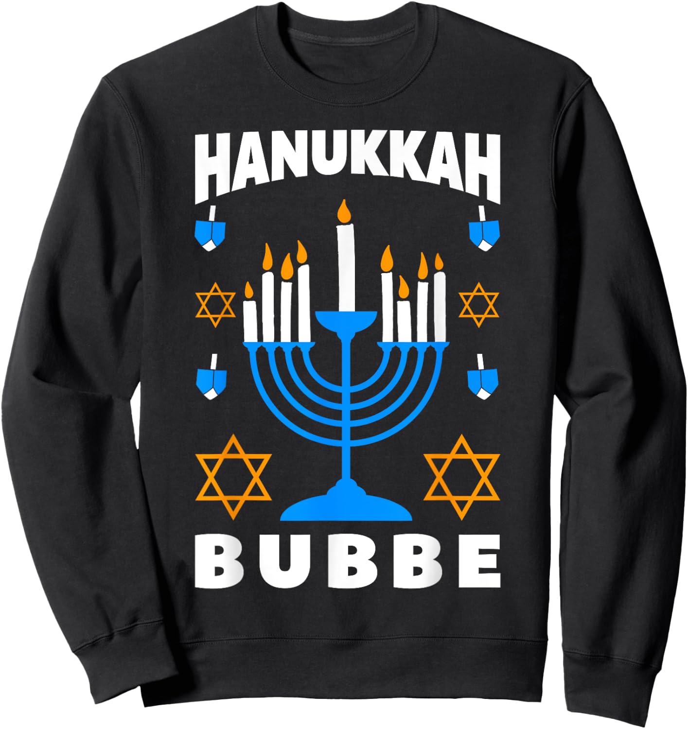 Hanukkah Bubbe Grandma Jewish Festival Chanukah Latke Hanuka Sweatshirt - Sweatshirt | Black