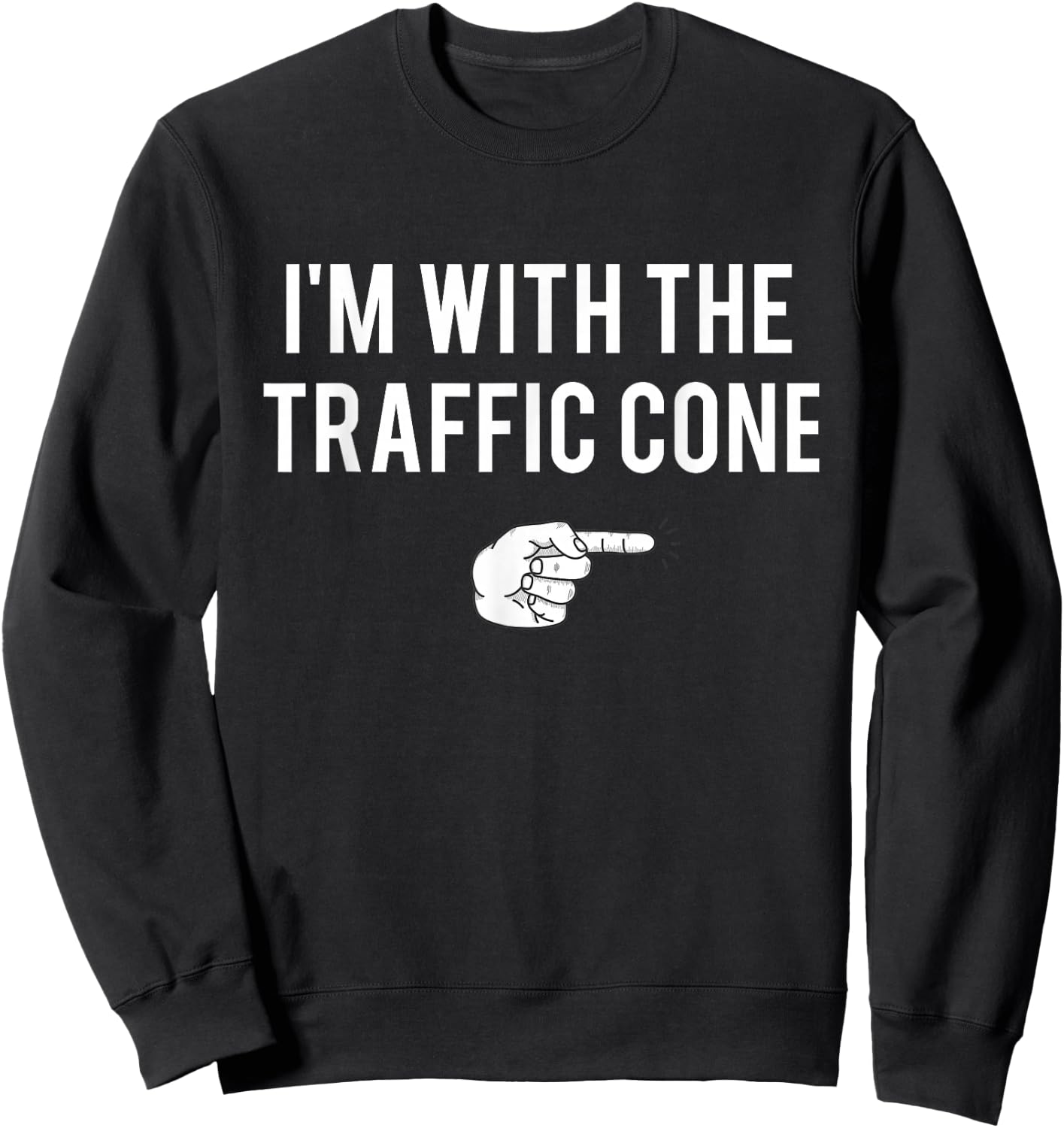 with Traffic Cone Halloween Costume Party Matching Couples Sweatshirt - Sweatshirt | Black