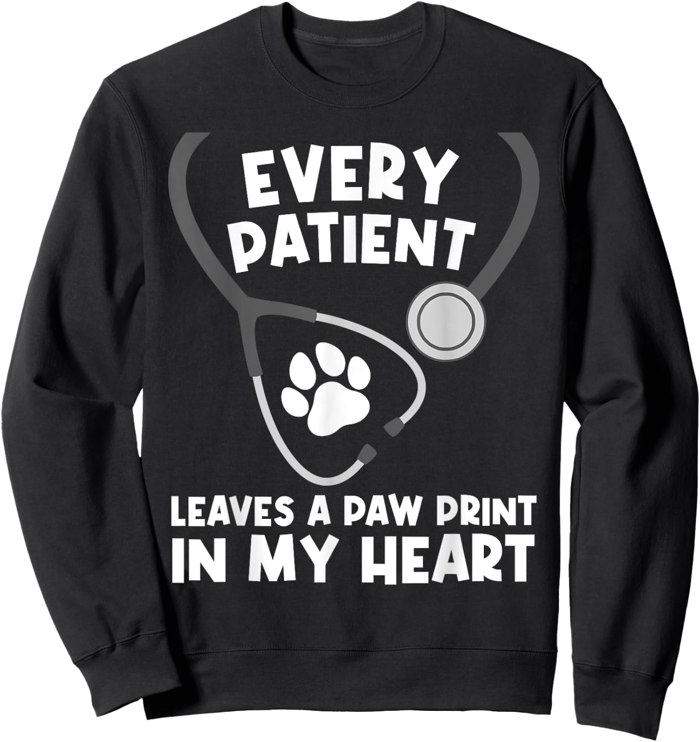 Funny Veterinary Assistant Men Women Paw Vet Technician Sweatshirt - Sweatshirt | Black