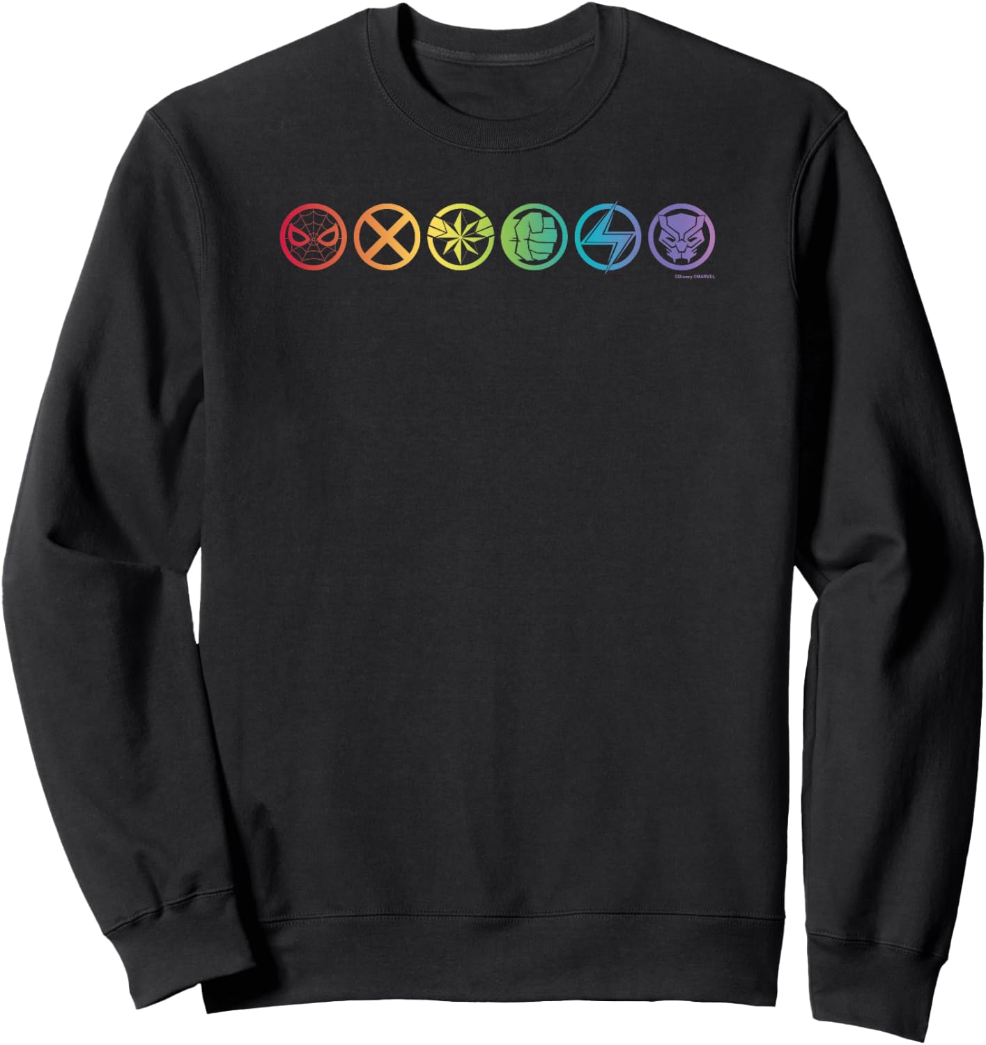 Marvel Group Shot Rainbow Logo Light Up Sweatshirt - Sweatshirt | Black