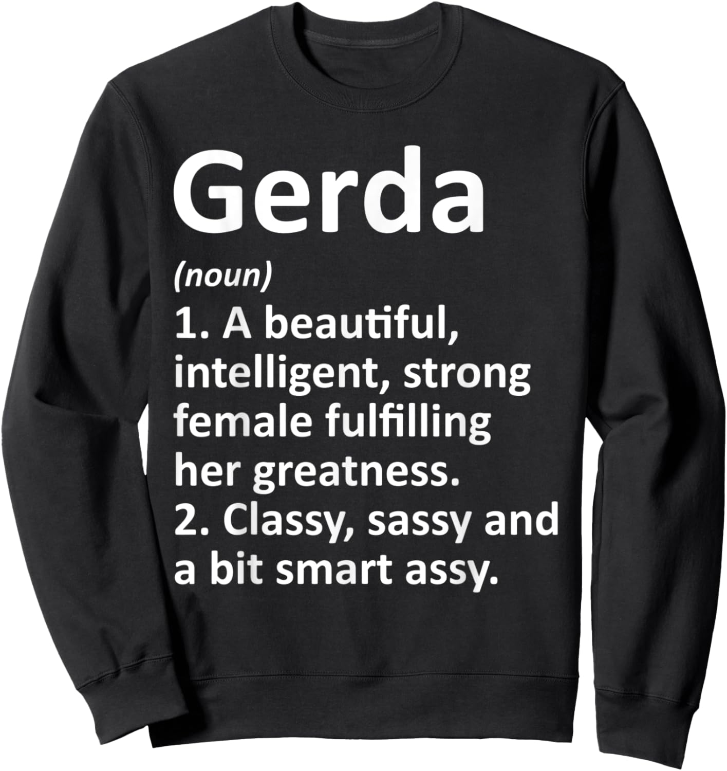 GERDA Definition Personalized Name Funny Christmas Gift Sweatshirt - Sweatshirt | Black