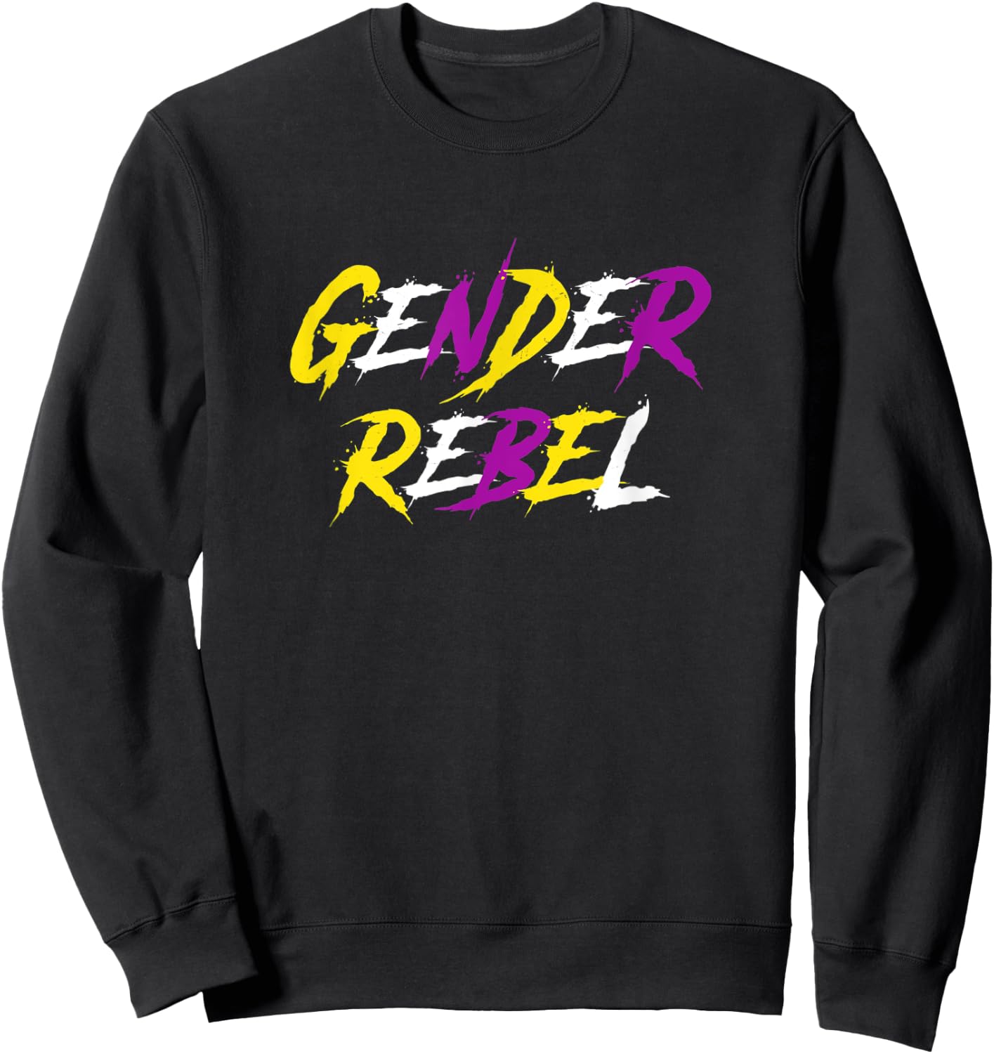 Gender Rebel Non Binary Pride Sweatshirt - Sweatshirt | Black