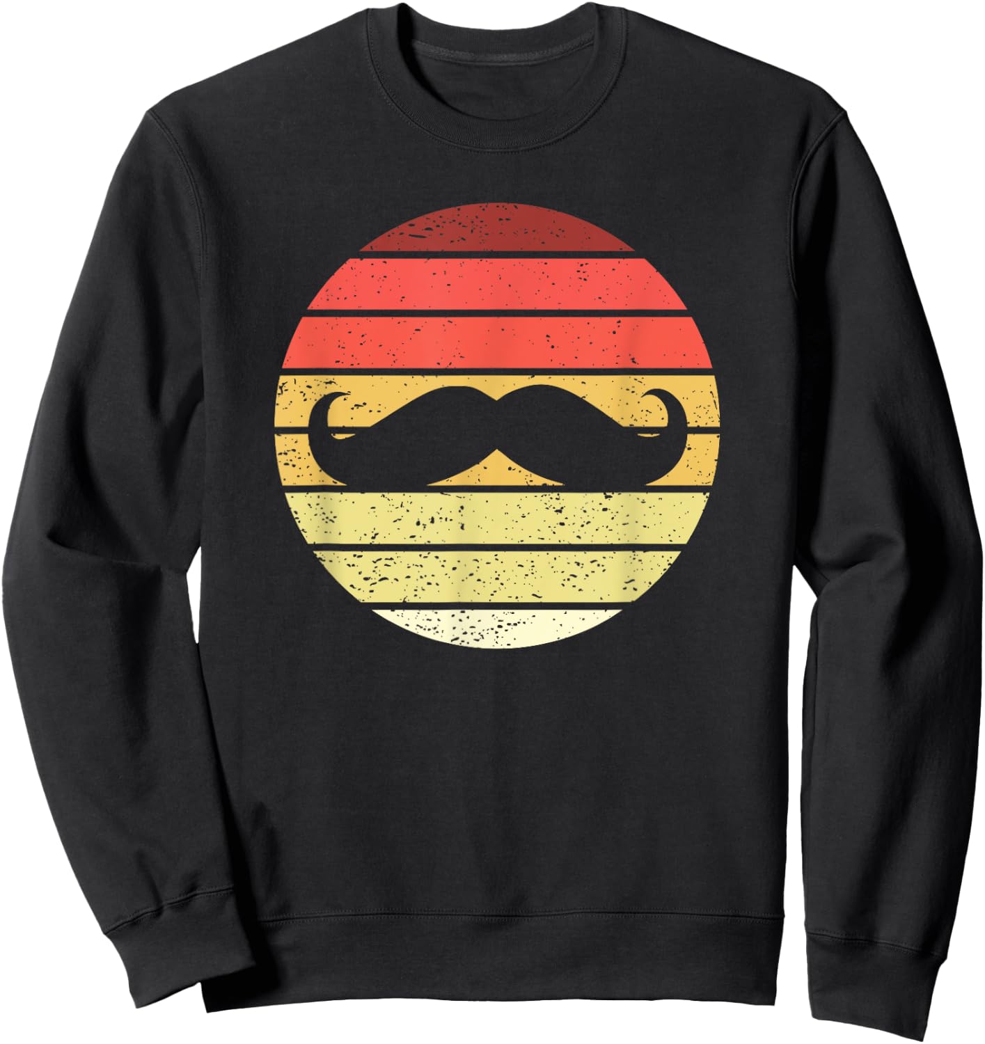 Mustache Retro Style Vintage Sweatshirt - Sweatshirt | Black