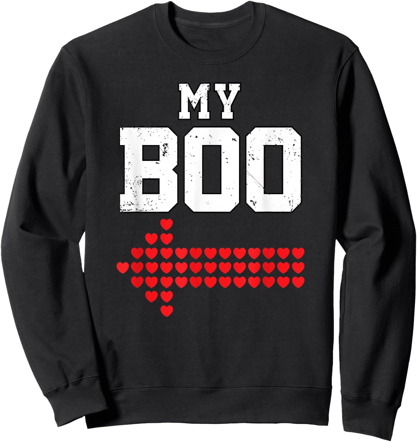 My Boo & My Bae Valentine Shirt Him Her Matching Couple Sweatshirt - Sweatshirt | Black