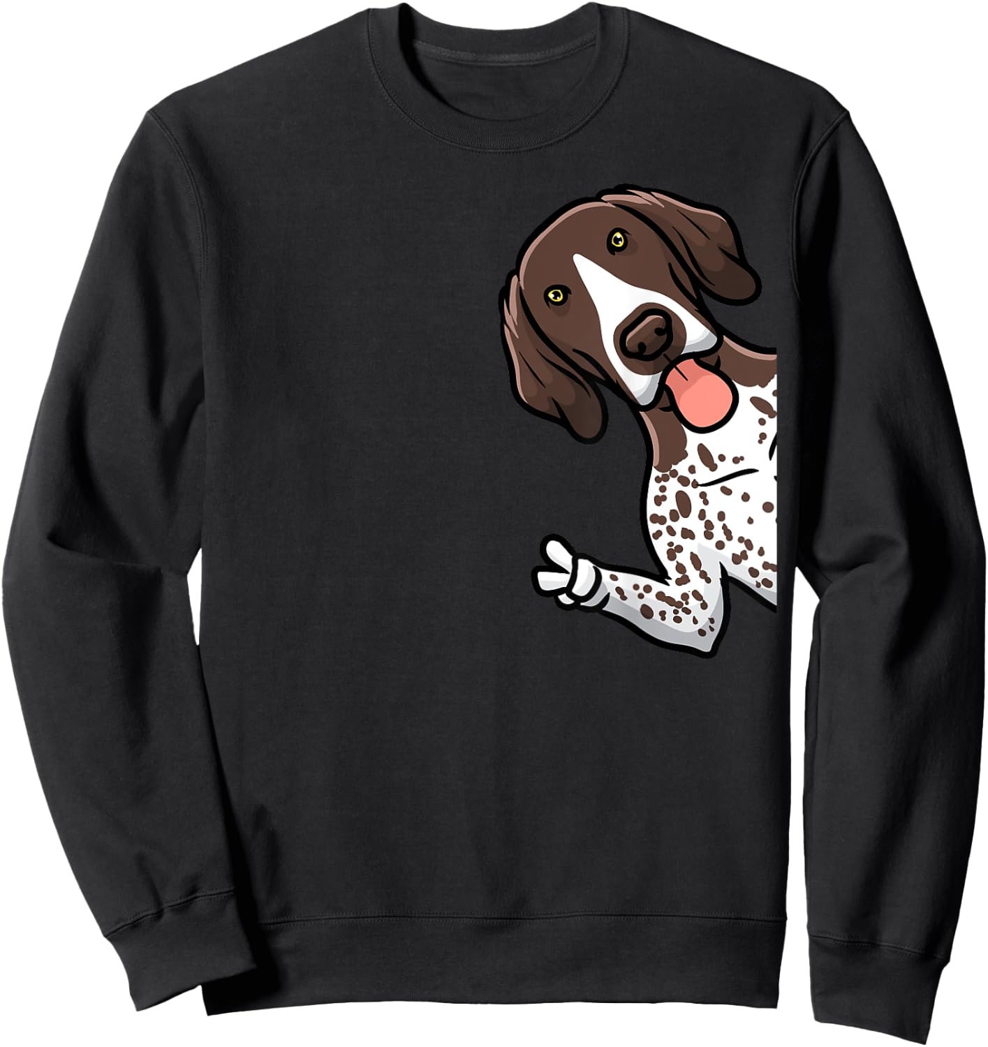 German Shorthaired Pointer Dog From Side Sweatshirt - Sweatshirt | Black