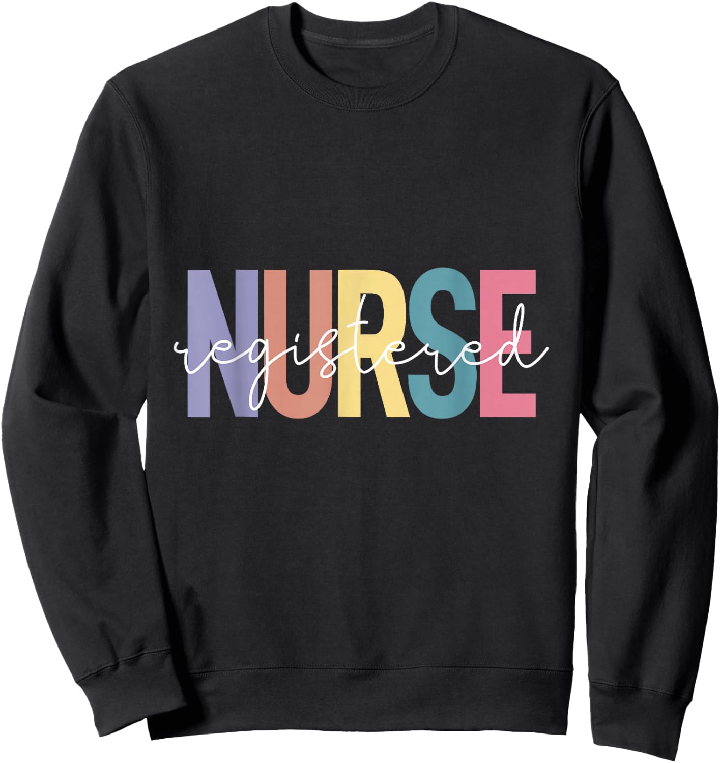 RN Nurse Vintage Print Registered Nurse Nursing School Women Sweatshirt - Sweatshirt | Black