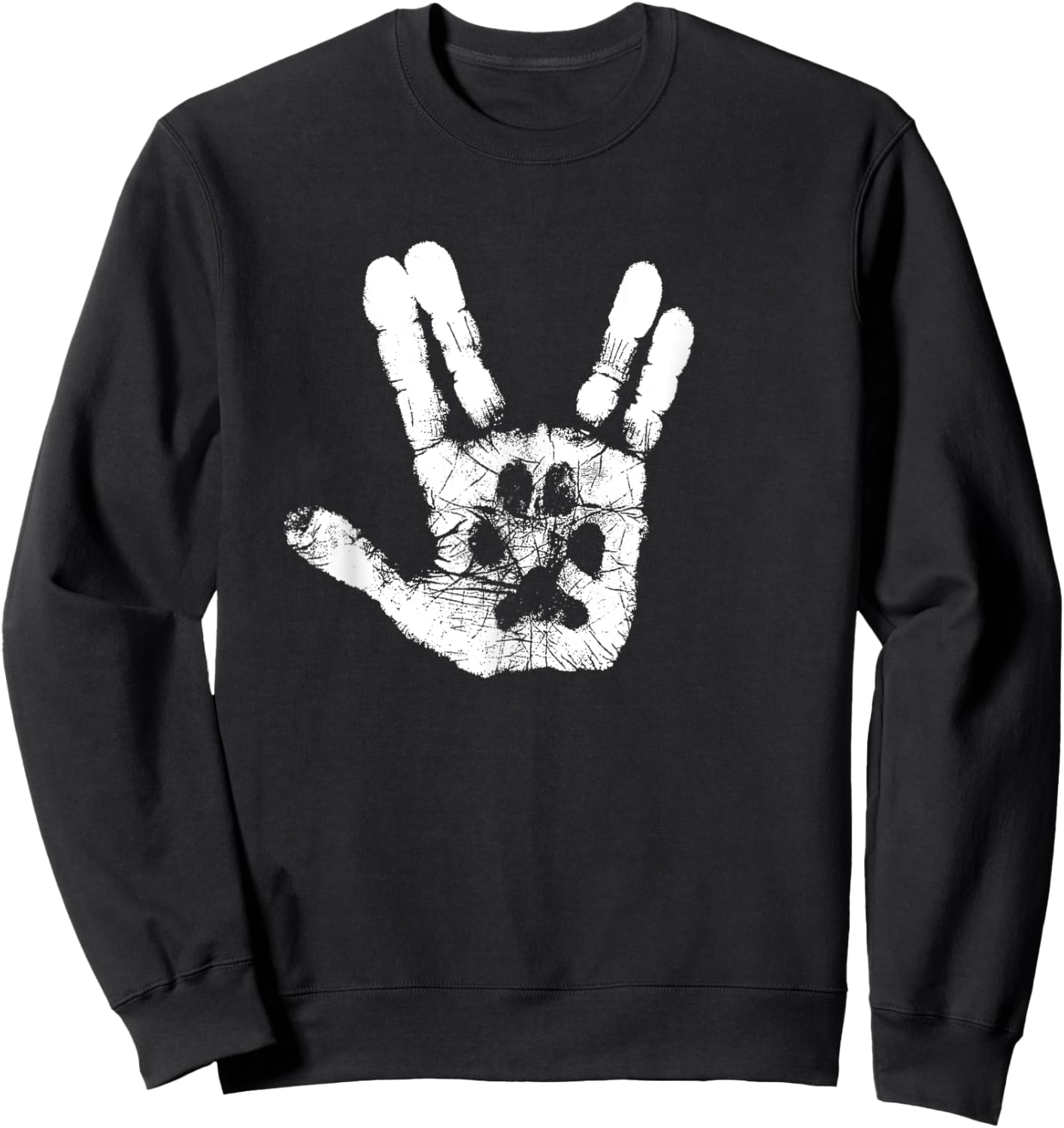 Hand & Paw Print - Animal Lover - Prosper & Live Long Sweatshirt - Sweatshirt | Black