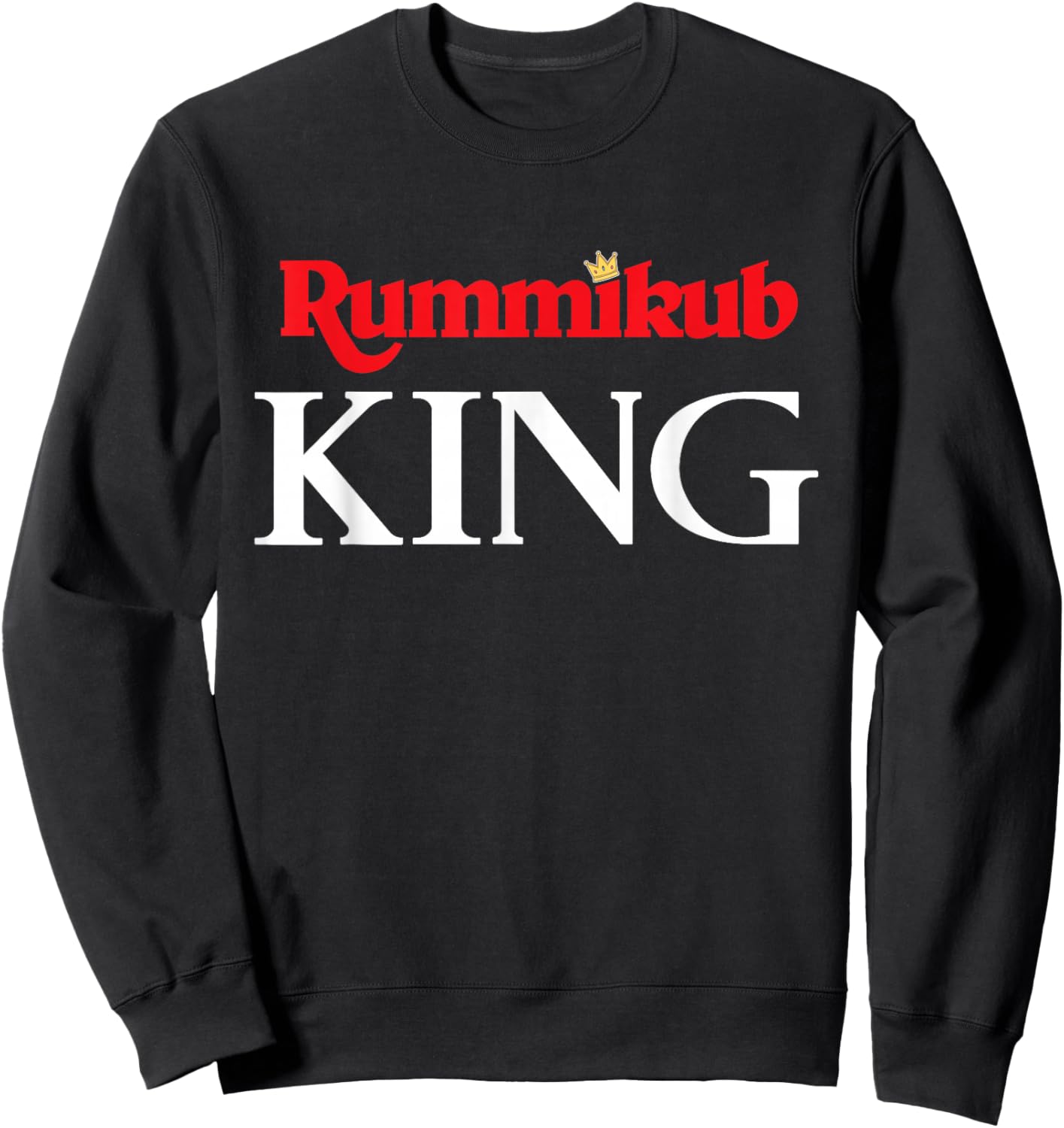 Rummikub King Logo With Crown Noble White Ink Sweatshirt - Sweatshirt | Black