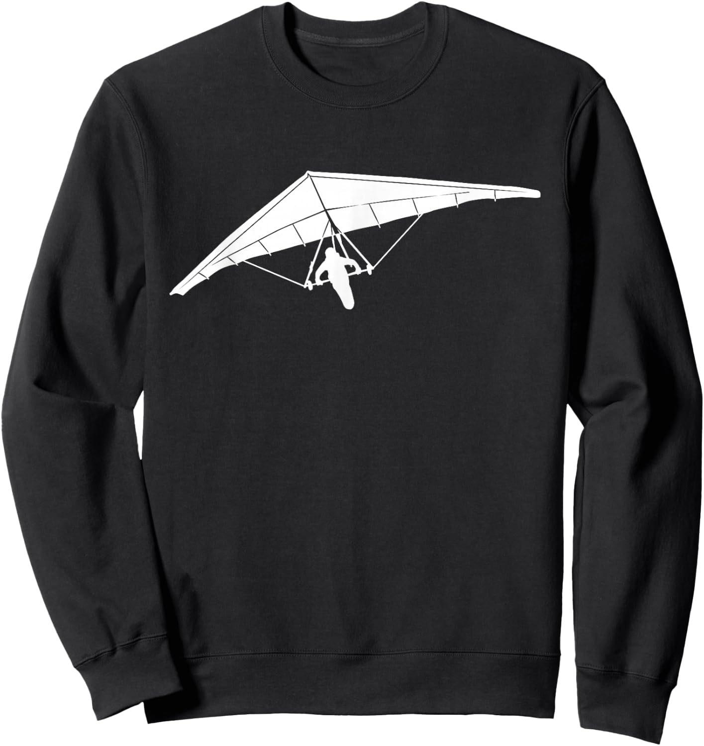 Silhouette Hang Gliding Air Pilot Flight Glider Aircraft Fan Sweatshirt - Sweatshirt | Black