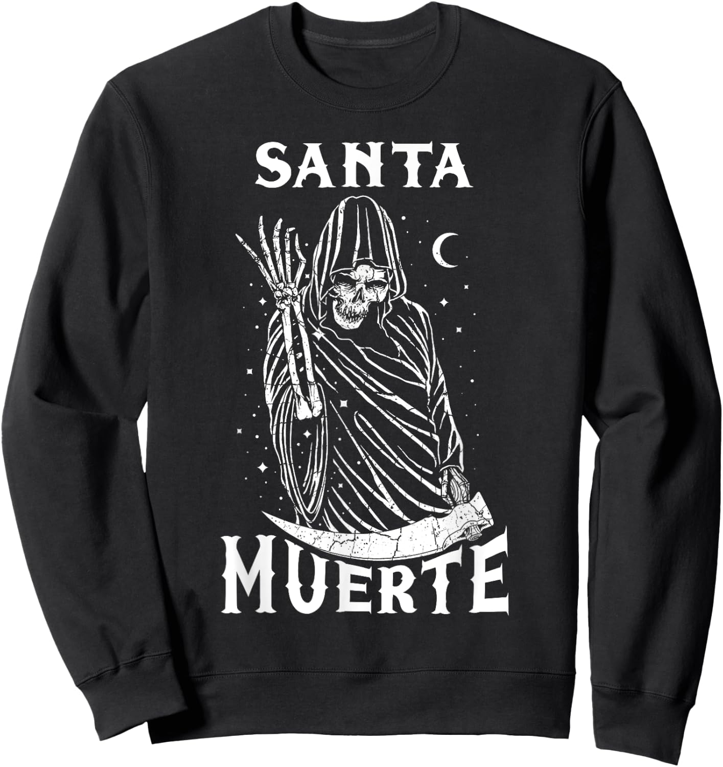 Santa Muerte Skeleton Skull Death Mexico Mexican Calavera Sweatshirt - Sweatshirt | Black