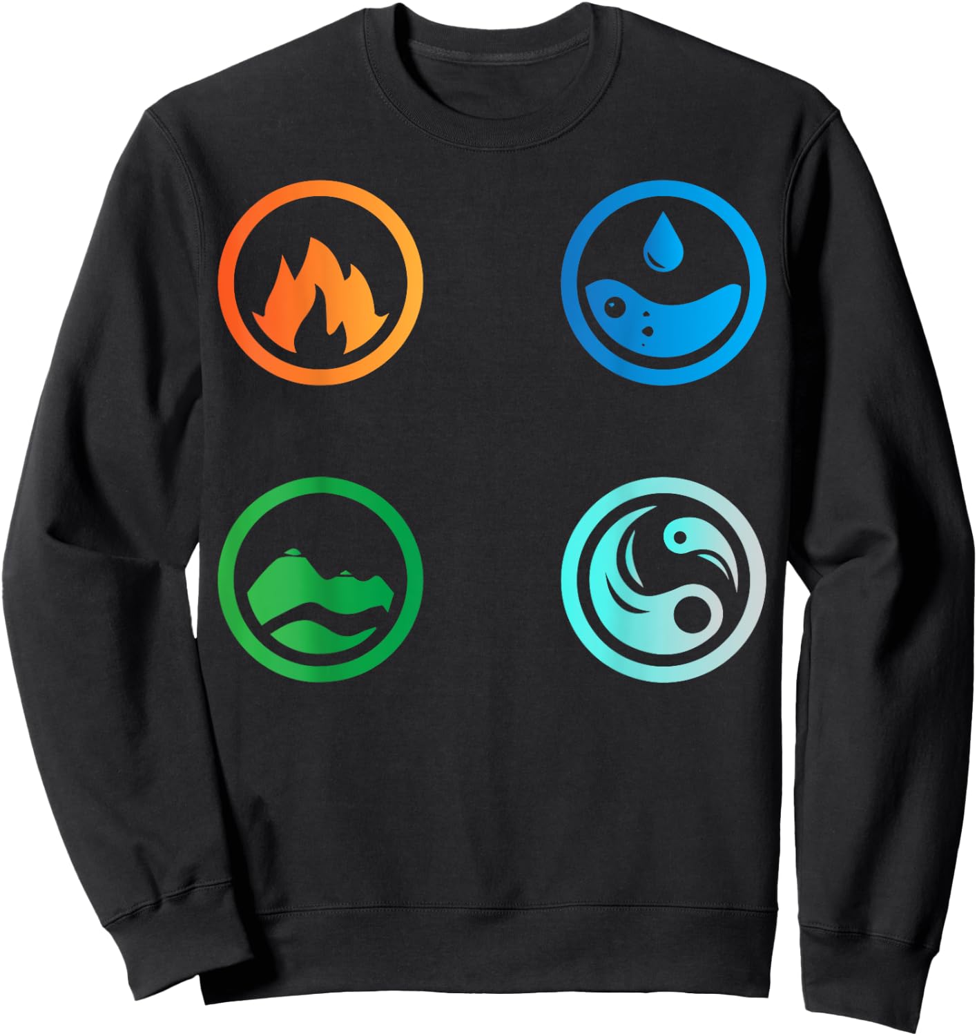Earth, Water, Fire, Air , The Four Elements Sweatshirt - Sweatshirt | Black