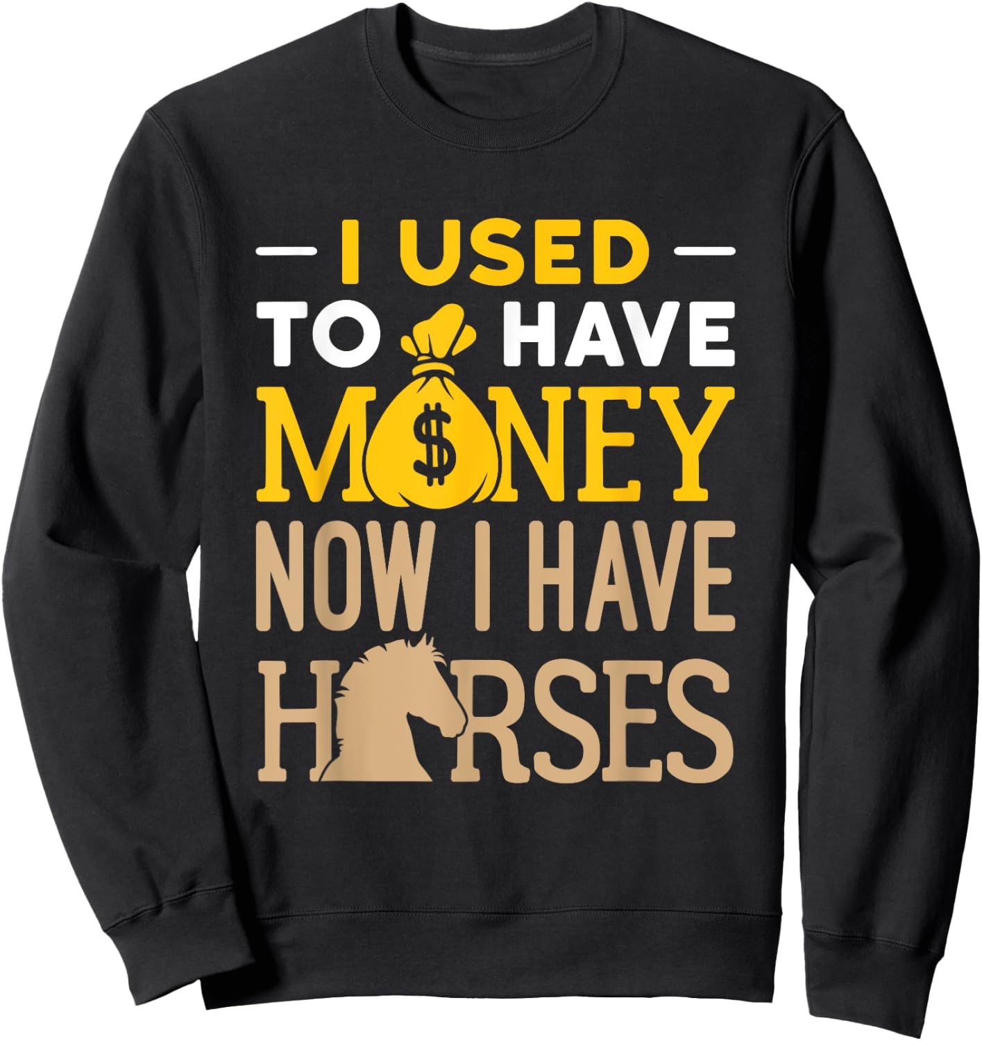 I Used to Have Money Now I Have Horses Funny Horse Owner Sweatshirt - Sweatshirt | Black