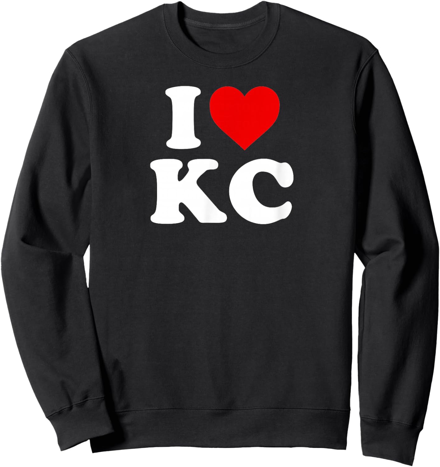 I Love Kansas City KC - Heart Sweatshirt - Sweatshirt | Black