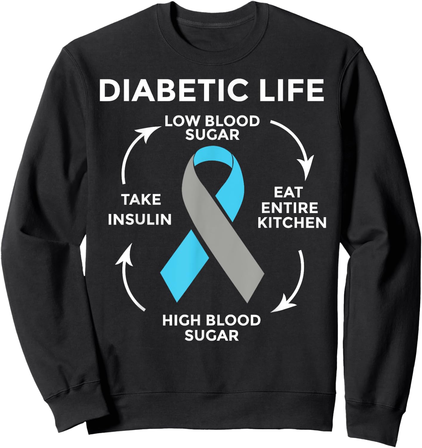 Diabetes Quotes Diabetes Fighter Diabetes Awareness Sweatshirt - Sweatshirt | Black