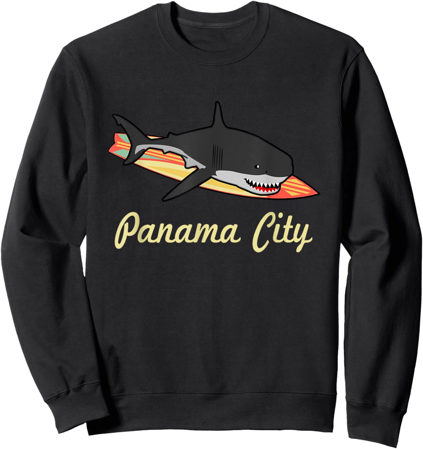 Panama City Beach Florida Souvenir Graphic Surf T Gifts Sweatshirt - Sweatshirt | Black