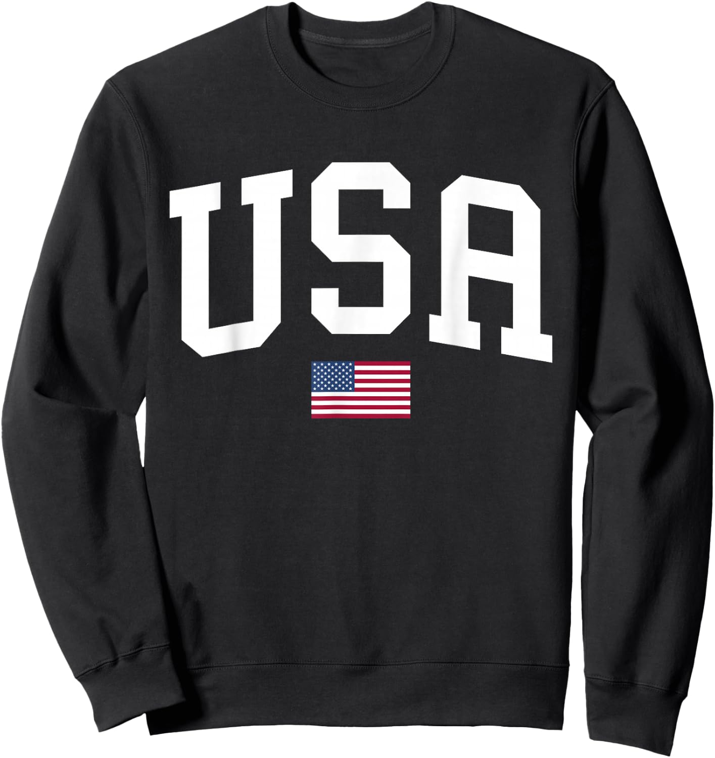 USA T Shirt Women Men Kids Patriotic American Flag July 4th Sweatshirt - Sweatshirt | Black